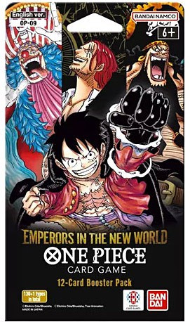 One Piece Trading Card Game Emperors in the New World Sleeved BOOSTER Pack OP-09 ENGLISH, 12 Cards Bandai - ToyWiz One Piece Trading Card Game Emperors in the New World Sleeved BOOSTER Pack OP-09 ENGLISH, 12 Cards Bandai - ToyWiz