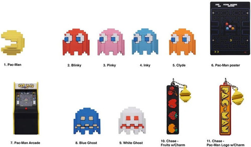 Random Pac Man Pac-Man 3D Figural Foam Bag Clip Pac-Man Series 1 Mystery Pack 1 RANDOM ...