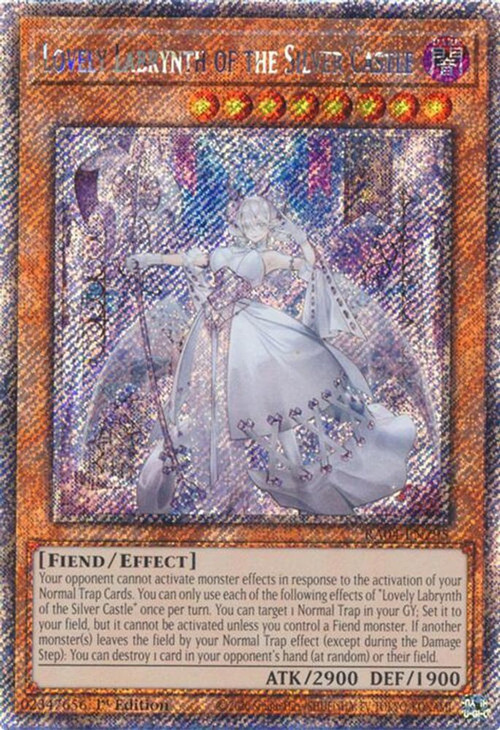 yugioh cards silver square YuGiOh Trading Card Game Quarter Century Stampede Single Card Platinum  Secret Rare Lovely Labrynth of the Silver Castle RA04-EN295