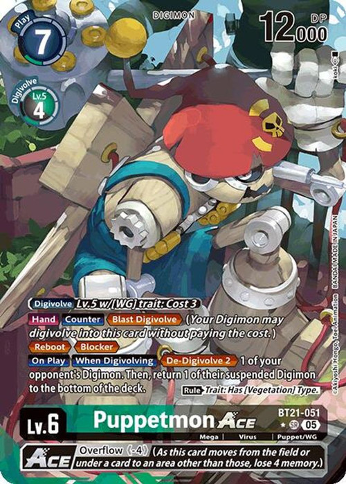 digimon puppetmon card Game - Release Special Booster Ver.1.0 (BT01-03) Sinister Order series. Digimon Card Game - BT15