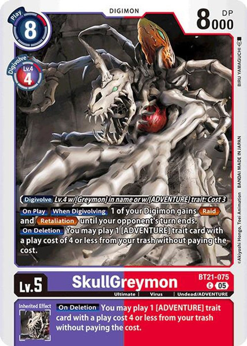 digimon skullgreymon card TCG you may place it under 1 of your purple Digimon at the bottom of its digivolution cards Digimon Skullgreymon | eBay