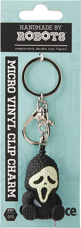 Scream Handmade by Robots Ghost Face 1.75 Knit-Look Keychain BDA