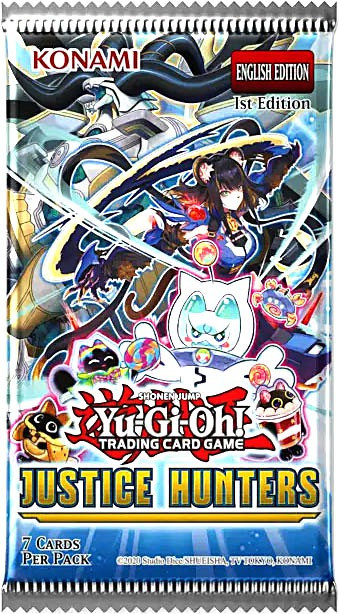 YuGiOh Justice Hunters Booster Pack 7 Cards Konami - ToyWiz