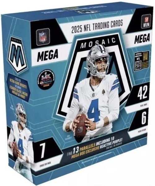 NFL Panini 2025 Mosaic Football Trading Card MEGA Box 6 Packs - ToyWiz