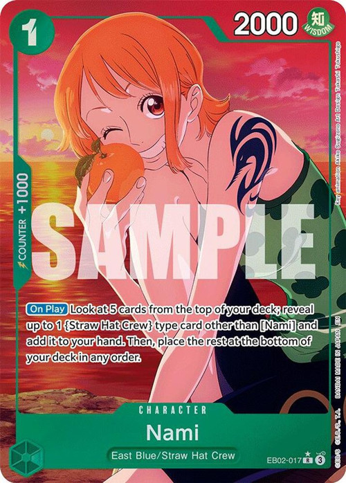 【PSA9】Nami EB02-017 ONE PIECE Card Game One Piece Trading Card Game Extra Booster Anime 25th Collection