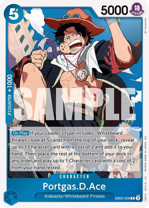 One Piece Trading Card Game Extra Booster Anime 25th Collection Single Card  Rare Portgas.D.Ace EB02-028 - ToyWiz
