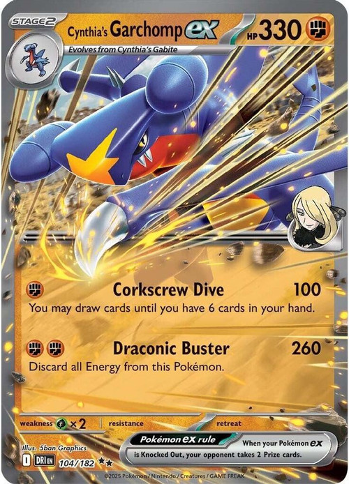 garchomp pokemon card value Pokemon Trading Card Game Destined Rivals Single Card Double Rare Cynthias  Garchomp ex 104