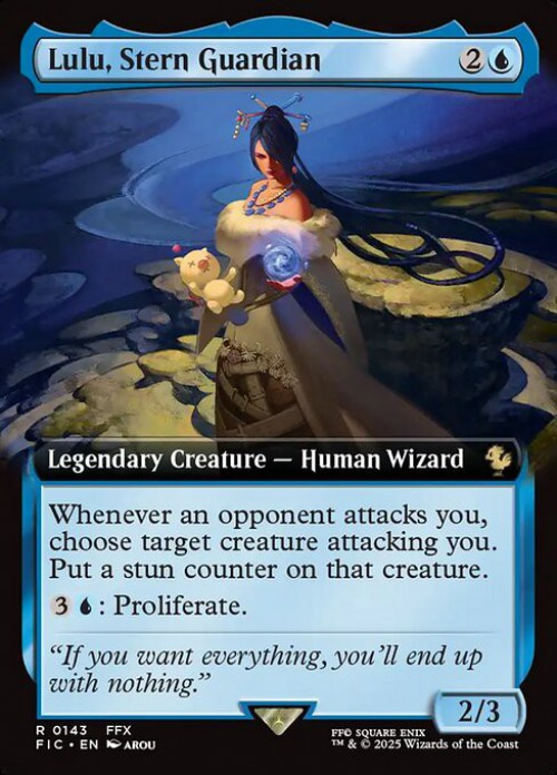 lulu final fantasy mtg Magic The Gathering Final Fantasy Commander Single Card Rare Lulu, Stern  Guardian 143 Extended Art FOIL