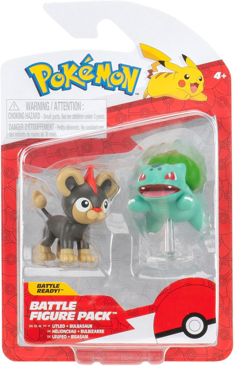 Pokemon Battle Figure Litleo Bulbasaur 3 Mini Figure 2-Pack