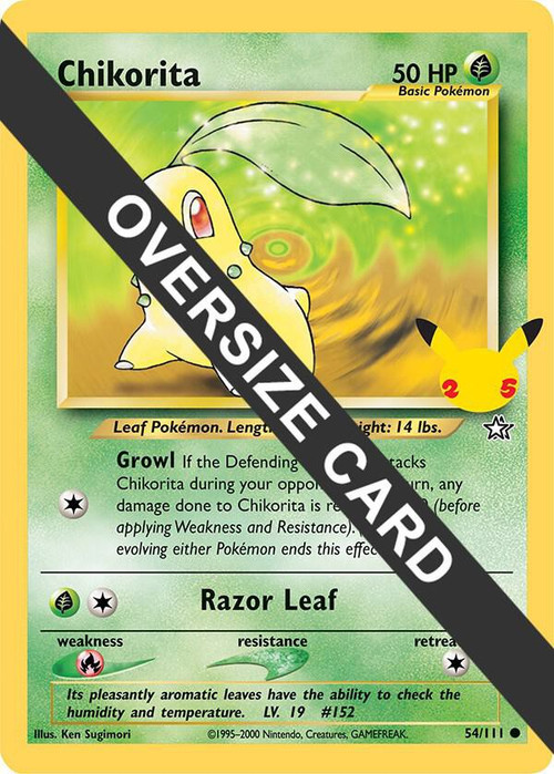 Pokemon Promo Single Card Chikorita 54 Oversized - ToyWiz