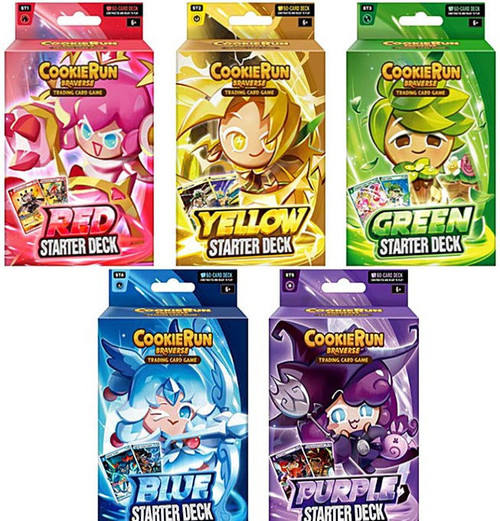 Cookie Run Braverse Trading Card Game Red, Yellow, Green