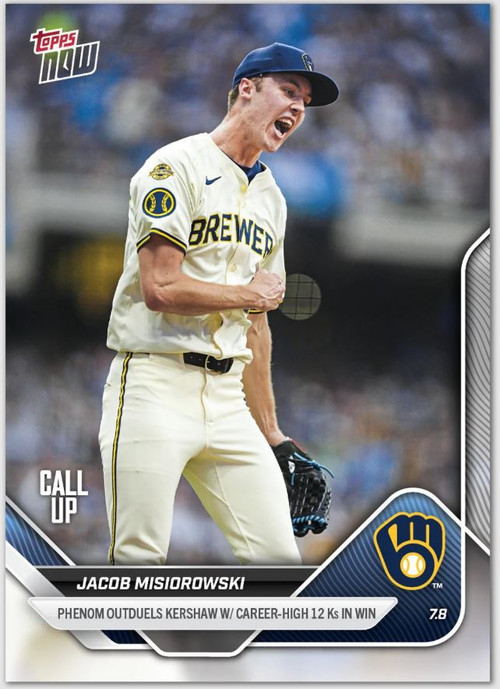 MLB Milwaukee Brewers 2025 NOW Baseball Single Card Jacob Misiorowski ...