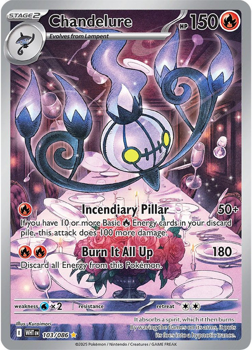 Pokemon Trading Card Game White Flare Single Card Illustration Rare Chandelure 103 - ToyWiz Pokemon Trading Card Game White Flare Single Card Illustration Rare Chandelure 103 - ToyWiz