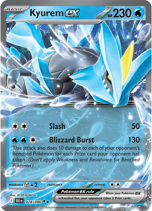 Pokemon Trading Card Game Black Bolt Single Card Double Rare Kyurem ex 28 -  ToyWiz