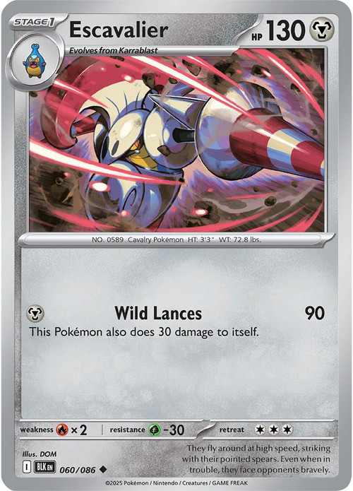 Pokemon Trading Card Game Black Bolt Single Card Uncommon Escavalier 60 -  ToyWiz