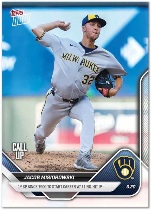 MLB Milwaukee Brewers 2025 NOW Baseball Single Card Jacob Misiorowski ...