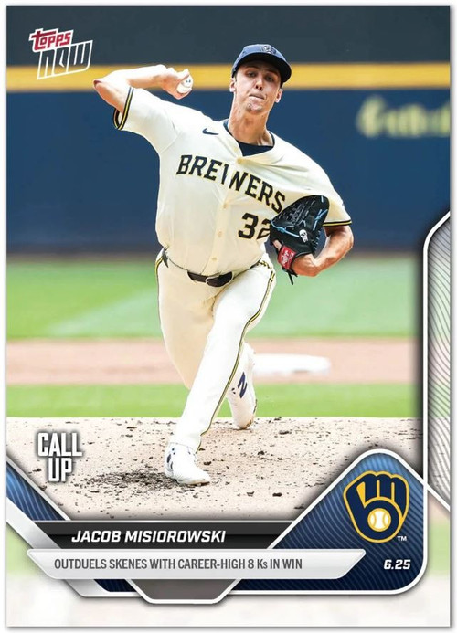 MLB Milwaukee Brewers 2025 NOW Baseball Single Card Jacob Misiorowski ...