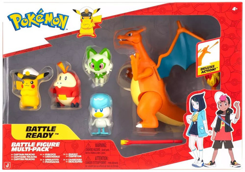 Pokemon Battle Figure Captain Pikachu, Fuecoco, Sprigatito, Quaxly