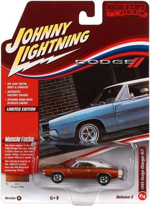 Johnny Lightning Muscle Cars USA 1969 Dodge Charger RT 164 Diecast