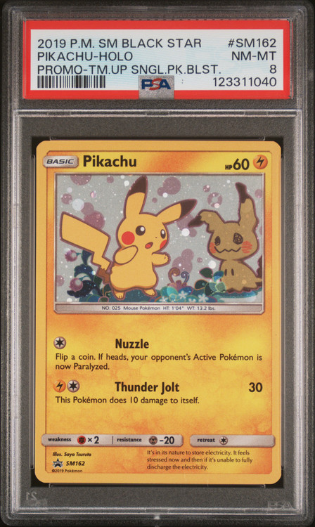 Pokemon Sun Moon Promo Single Card Promo Pikachu SM162 PSA 8 - ToyWiz