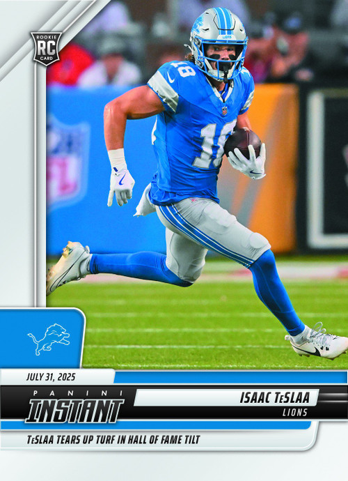 Isaac Tesla Rookie Card NFL Detroit Lions 2025 Panini Instant Football Single Card Isaac TeSlaa ...