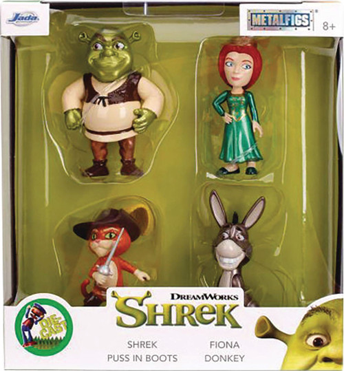 Shrek MetalFigs Shrek, Fiona, Puss Donkey 2.5 Diecast Figure 4-Pack Jada  Toys - ToyWiz