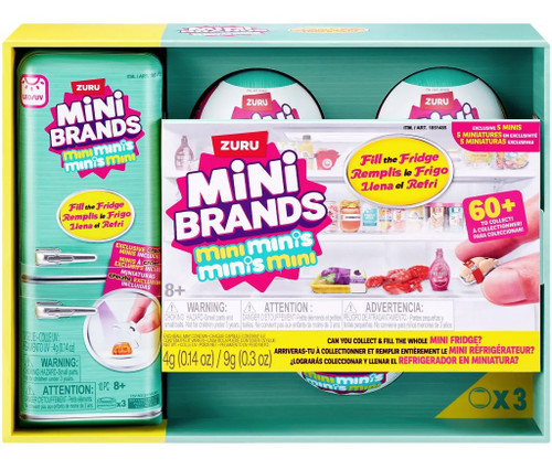 Mini Brands Mini Minis Fill The Fridge Refrigerator, 3x Mystery