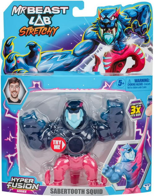 MrBeast Lab Stretchy Hero Hyper Fusion Sabertooth Squid 5.5 Figure
