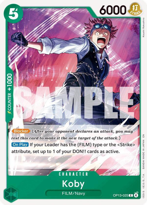 koby deck one piece tcg PRB01-(P-014) (P)(Foil) Corner Koby (ST08 How to Play OP11 Koby