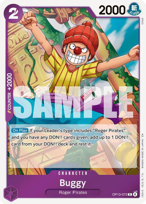 【美品】ワンピース カードゲーム BUGGY ホロカード One Piece Trading Card Game Carrying On His Will Single Card Rare