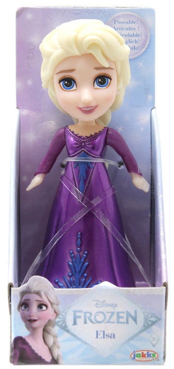 P.Elsa（OC）pup Disney Frozen Elsa 3 Posable Mini Figure Purple Dress, Metallic