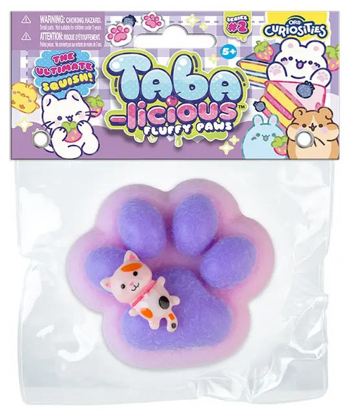 Taba-Licious Curiosities Fluffy Paws Pink Purple 3 Squeeze Toy ORB