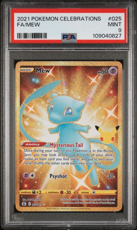 Pokemon Celebrations Single Card Holo Rare Mew 25 PSA 9 - ToyWiz