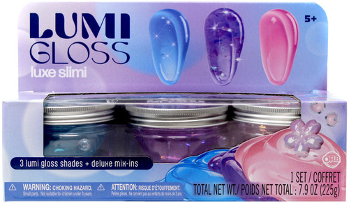 Lumi Gloss Luxe Slimi Blue, Purple Pink Slime 3-Pack ORB Toy