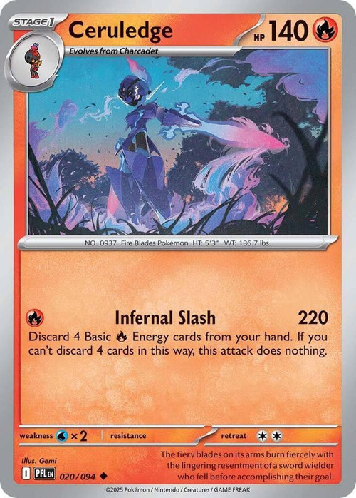 Pokemon Trading Card Game Phantasmal Flames Uncommon Ceruledge #20
