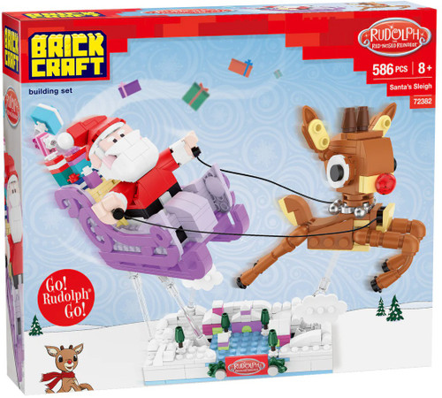 Rudolph the Red-Nosed Reindeer Santas Sleigh Brick Building Set ...