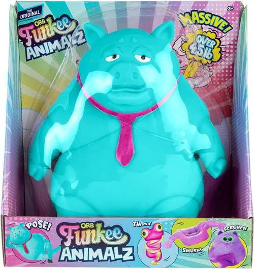 Funkee Animalz Pig Teal 9 JUMBO Stretchy Figure ORB Toys - ToyWiz