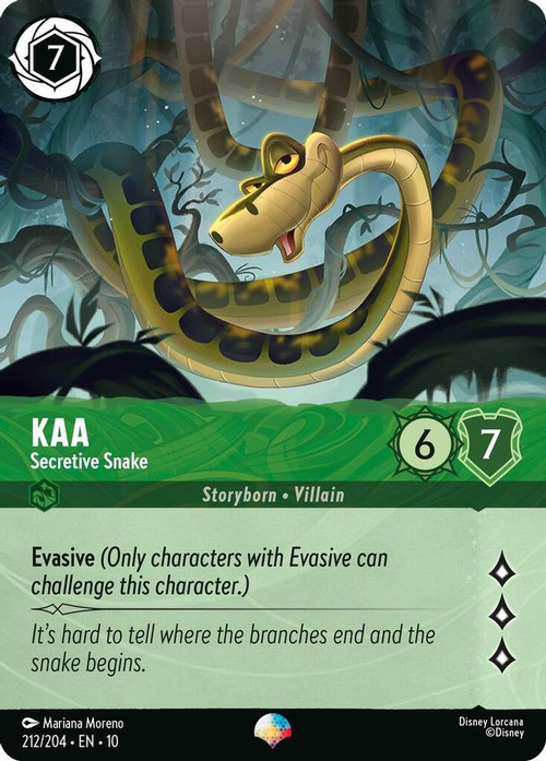 Disney Lorcana Trading Card Game Whispers in the Well Single Card Epic Kaa - Secretive Snake 212 - ToyWiz Disney Lorcana Trading Card Game Whispers in the Well Single Card Epic Kaa - Secretive Snake 212 - ToyWiz