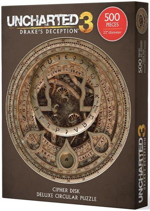 廃盤CD⭐︎UNCHARTED3⭐︎DRAKE'S DECEPTION Uncharted 3 Drakes Deception Cipher Disk Puzzle 500 Pieces Dark
