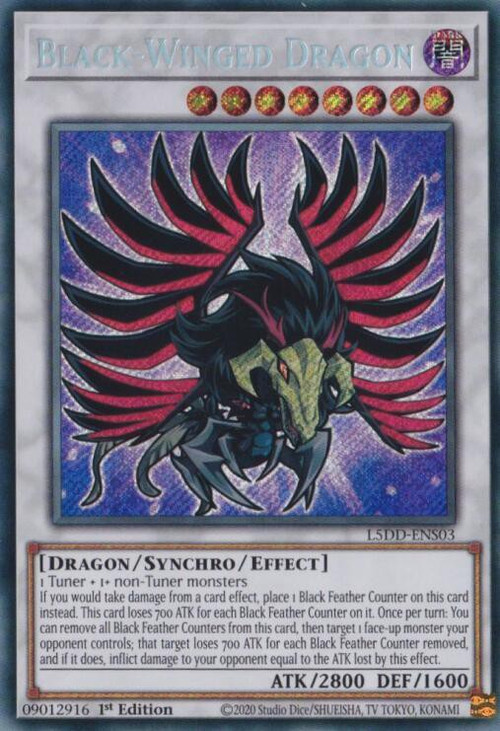 YuGiOh YuGiOh 5Ds Legendary Decks 5Ds Single Card Secret Rare Black-Winged  Dragon L5DD-ENS03 - ToyWiz