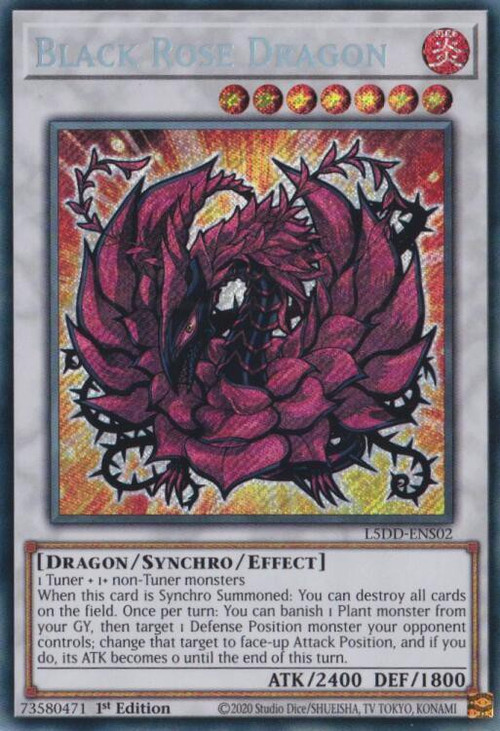 YuGiOh Legendary Decks 5Ds Single Card Secret Rare Black Rose Dragon  L5DD-ENS02 - ToyWiz
