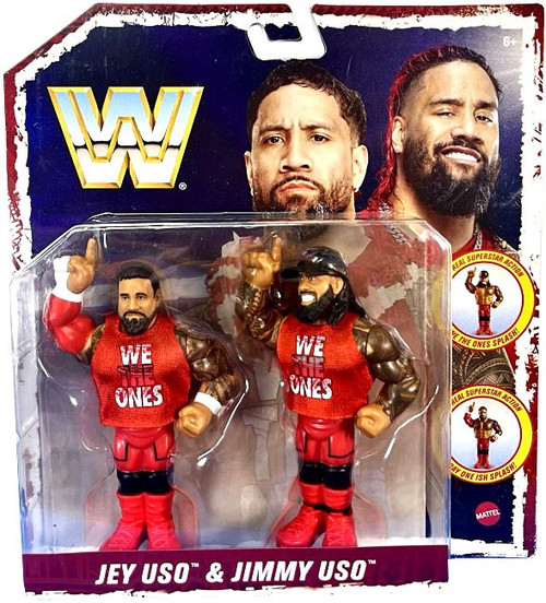 WWE Wrestling Retro Jey Uso Jimmy Uso Action Figure 2-Pack Mattel