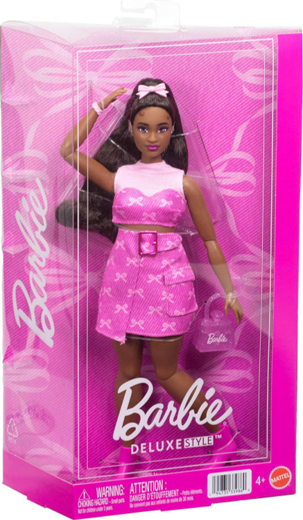 Barbie Deluxe Style Barbie 13.25 Doll 10, Pink Denim Top and Skirt