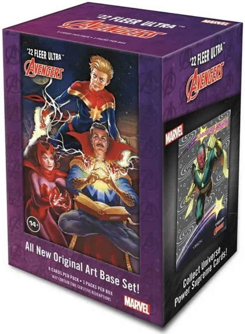 Marvel Ultra 2022 Avengers Trading Card BLASTER Box 3 Packs Fleer