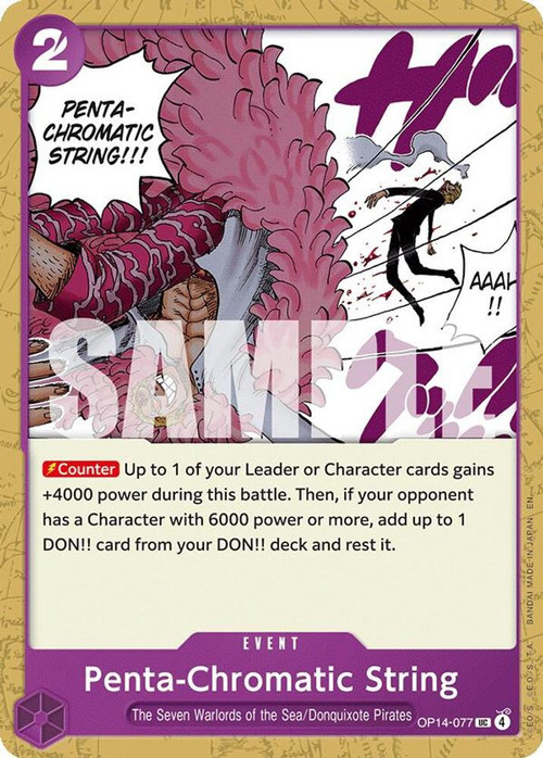 One Piece Trading Card Game The Azure Seas Seven Single Card Uncommon  Penta-Chromatic String OP14-077 - ToyWiz