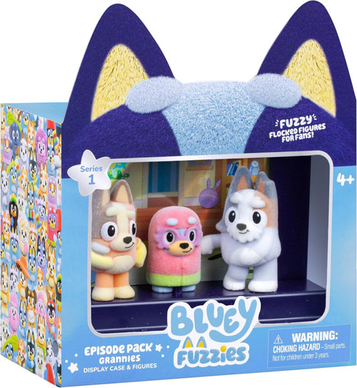 Bluey Fuzzies Episode Pack Grannies 2 Display Case 3 Flocked