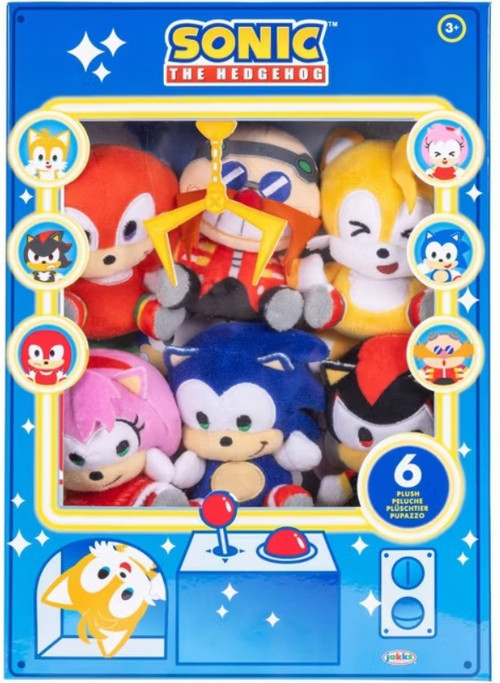Sonic The Hedgehog Crane Game Exclusive Mini Plush 6-Pack Arcade