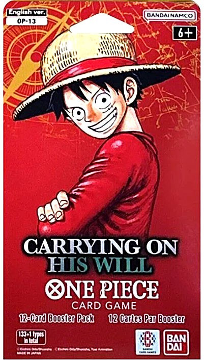 one piece tcg starter deck 13 Trading Card Game Carrying on His Will SLEEVED Booster Pack OP-13 ENGLISH, 12 Cards Bandai The Theme for the Coming 3rd Anniversary is the Three Brothers One Piece Trading Card Game: