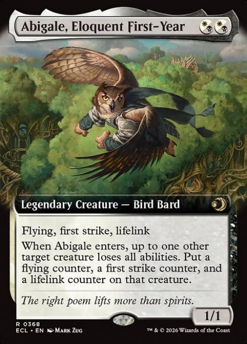 MtG Lorwyn Eclipsed Rare Abigale, Eloquent First-Year #368 [Extended Art]