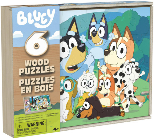 Bluey 6 Wood Puzzles Version 2 Spin Master - ToyWiz